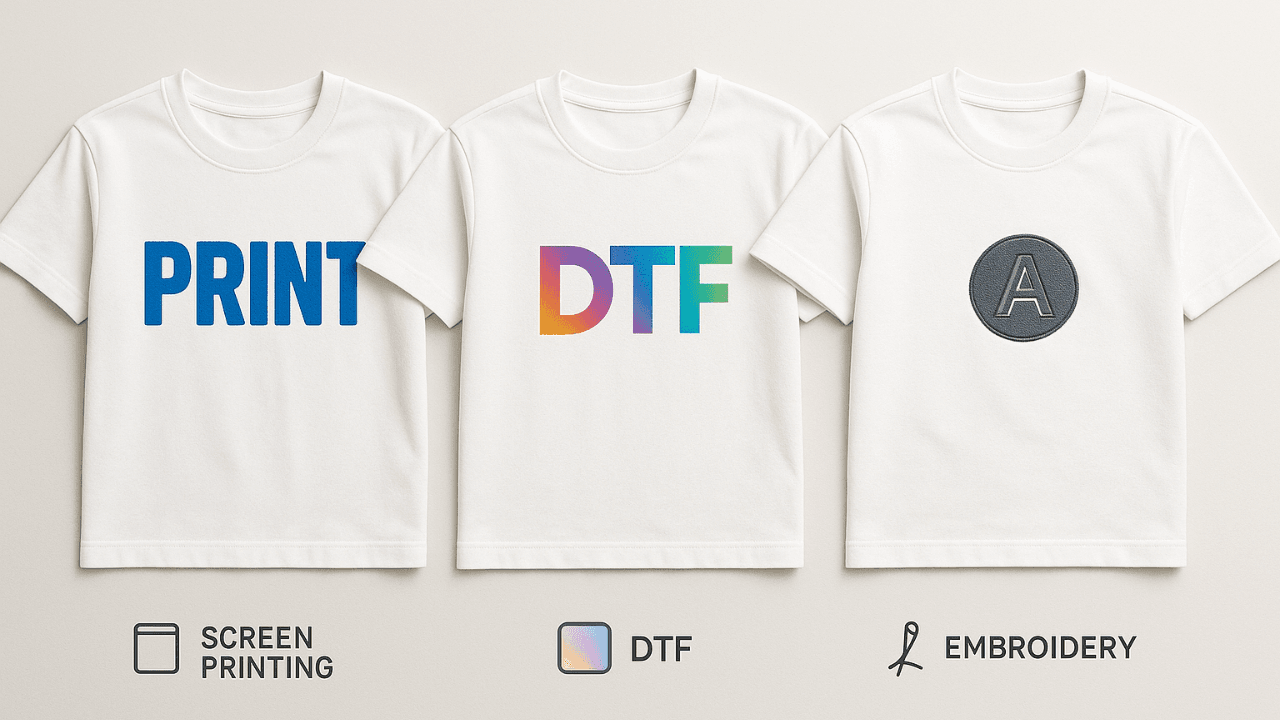 Screen Printing vs DTF vs Embroidery — Which Printing Technique Should You Choose in 2025?