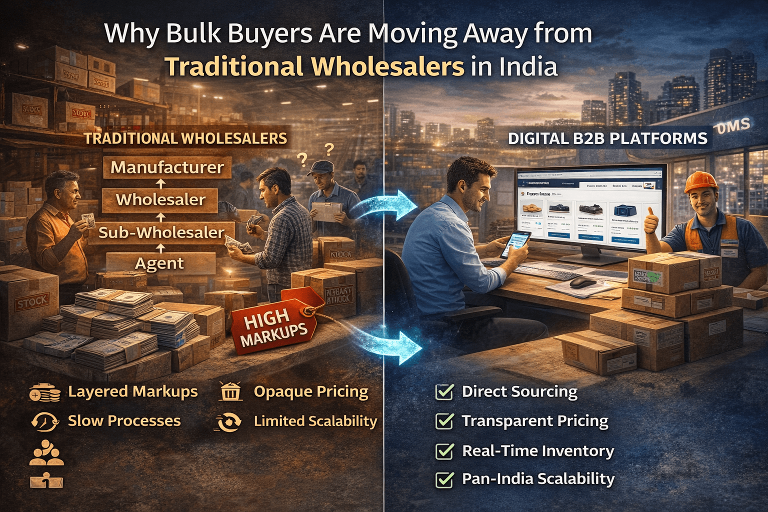 Why bulk buyers in India are moving away from traditional wholesalers to digital B2B platforms