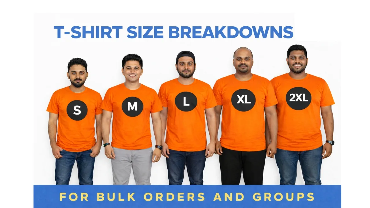 how to order the right t-shirt sizes for groups using size charts